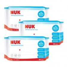 NUK Anti Bacterial Wipes 80pcs x 3 | Bundle of 3